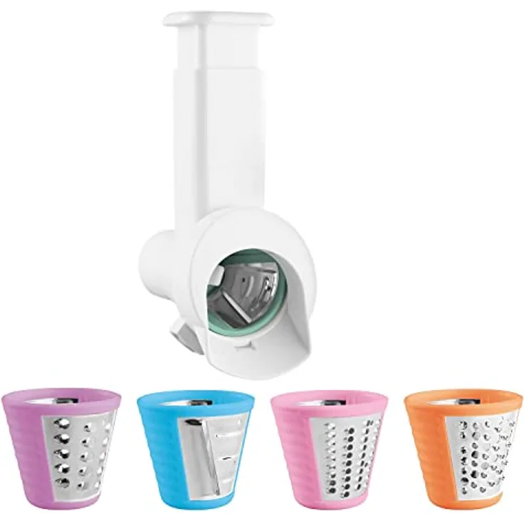 SENCOR STX 014 Spezialschneider und Reibe für Obst, Gemüse, Mandeln, Nüssen, 5 austauschbare Zubehörteile, für Küchenmaschinen STM 635x, Salad maker