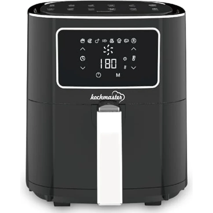 Kochmaster FrymaxX AirFryer XXL Heißluftfritteuse 5,5 L Digitales Touchscreen (Silver), Turbo Blaze – Bild 1