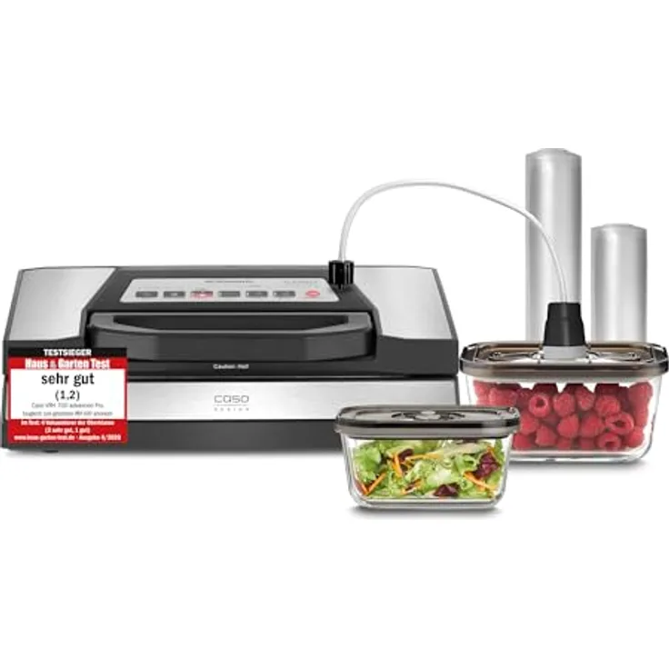 Caso Vakuumierer VRH 700 advanced Pro, 130W, Multi-Zyklus, bicolor, inkl. 1 Rolle 20 x 300 cm, 1 Rolle 28 x 300 cm