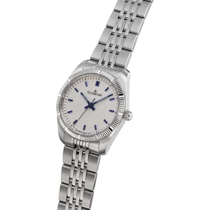 Dugena Damen-Armbanduhr Paris, Quarz, Edelstahl, Mineralglas, 5 bar, Farbe: Weiß/Silber – Bild 2