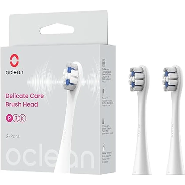 Oclean Ersatzköpfe Delicate Care Extra Soft, P3K4-XPD Set – 2 Stück, weiß - Bürstenköpfe für optimale Mundhygiene