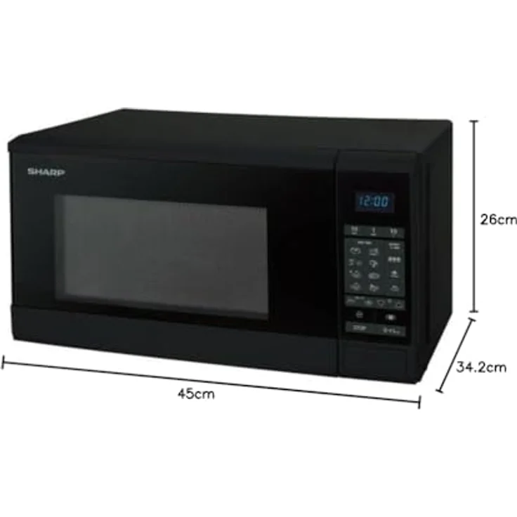 Sharp R-270BK Mikrowelle, Standgerät, 800W,10 Leistungsstufen, 20 Liter Garraum, inkl. Drehteller, schwarz, weiß – Bild 6