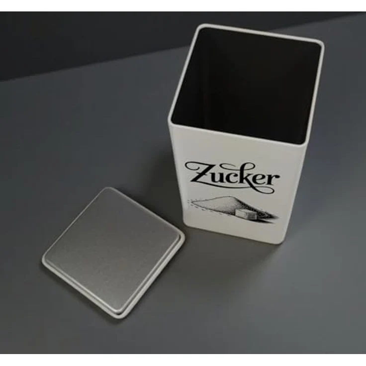 speecheese Zucker Vintage VorratsDose 900ml, nostalgisches Design mit eleganter Kalligraphie und Zuckermotiv, weiß – Bild 4