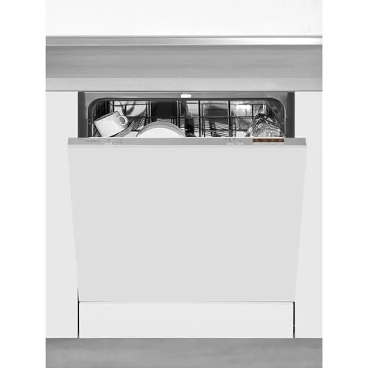 Exquisit EGSP6312-E-030E, Einbau-Geschirrspüler, 12 Maßgedecke, vollintegrierbar, 6 Programme, Silber, Schnellprogramm 30 Min., Aquastop, leise 49 dB