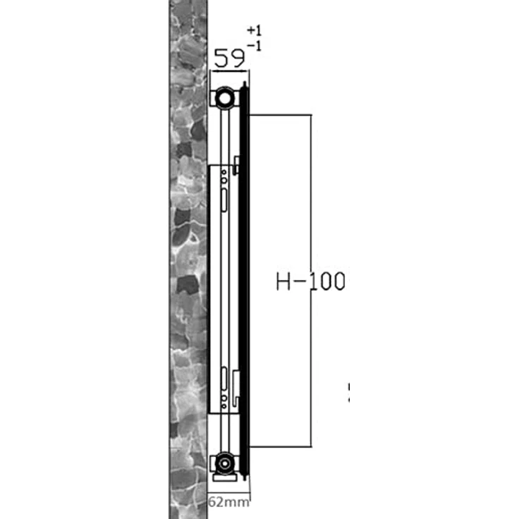 qpool24 Universal-Flachheizkörper Typ 10, 900x500mm mit Aufhängelaschen, 6 Anschlüsse, Verkehrsweiß (RAL 9016), 212 Watt Wärmeleistung – Bild 4