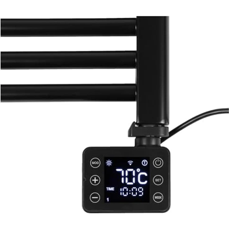 Eurom Badezimmerheizung Sani Bathroom Radiator 600 Wifi, schwarz 352627 (Badezimmer Heizkörper Handtuchwärmer Komfort) - Schwarz, 600 W, Wifi-Steuerung – Bild 2