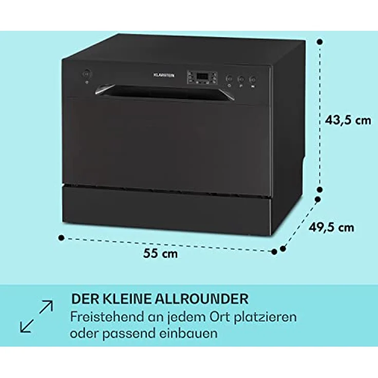 Klarstein Amazonia 6, Tischgeschirrspüler, F, Geräuschemissionsklasse C, Geräuschemissionen 49 Dezibel – Bild 6