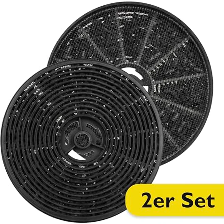 Bomann® Kohlefilter Set KF 575, Aktivkohlefilter im 2er Set für Dunstabzugshauben DU 7612 G, 132 mm Durchmesser, einfache Installation, bessere Raumluft – Bild 2
