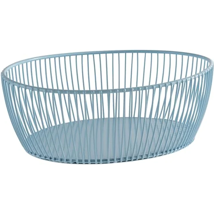 APS 30455 Korb -SVART- in dream blue, ovale Form zur Aufbewahrung von Brot und Obst, Maße 24 x 19 cm, Höhe 8 cm – Bild 1
