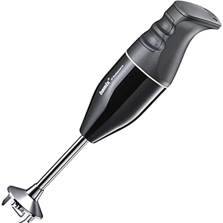 bamix Stabmixer Set EO140 CLASSIC inkl. Multifunktionsmesser aus Edelstahl, 140 Watt, 2-Stufen, Made in Switzerland, Schwarz/Weiß – Bild 2