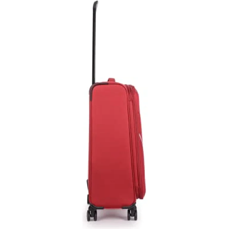 Stratic Strong Koffer Weichschale Reisekoffer Trolley Rollkoffer Handgepäck, TSA Kofferschloss, 4 Rollen, Erweiterbar, Größe M, Rot – Bild 3