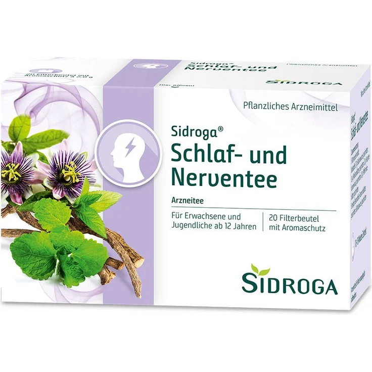 Sidroga Schlaf- und Nerventee, Filterbeutel 20x2 g zur Linderung von Unruhezuständen und nervös bedingten Einschlafstörungen