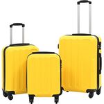 vidaXL Kofferset 3-TLG. Hartschalenkoffer Handgepäck Koffer Reisekoffer Rollkoffer Hartschale Trolley Set Business Reise Gelb ABS 4 Rollen S M L