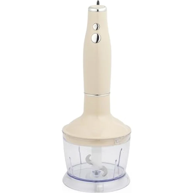 Salter Retro Stabmixer-Set 3-in-1, 600 W mit Edelstahlklingen, Cream, 2 Geschwindigkeitsstufen, inkl. Schneebesen und Zerkleinererschüssel – Bild 9