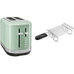 KitchenAid Toaster KitchenAid Set 2, Toaster + Brötchenaufsatz 5KMT2109, 7 Bräunungsgrade, extra breite Schlitze, manueller hoher Auswurf, Metallgehäuse, inkl. Brötchenaufsatz
