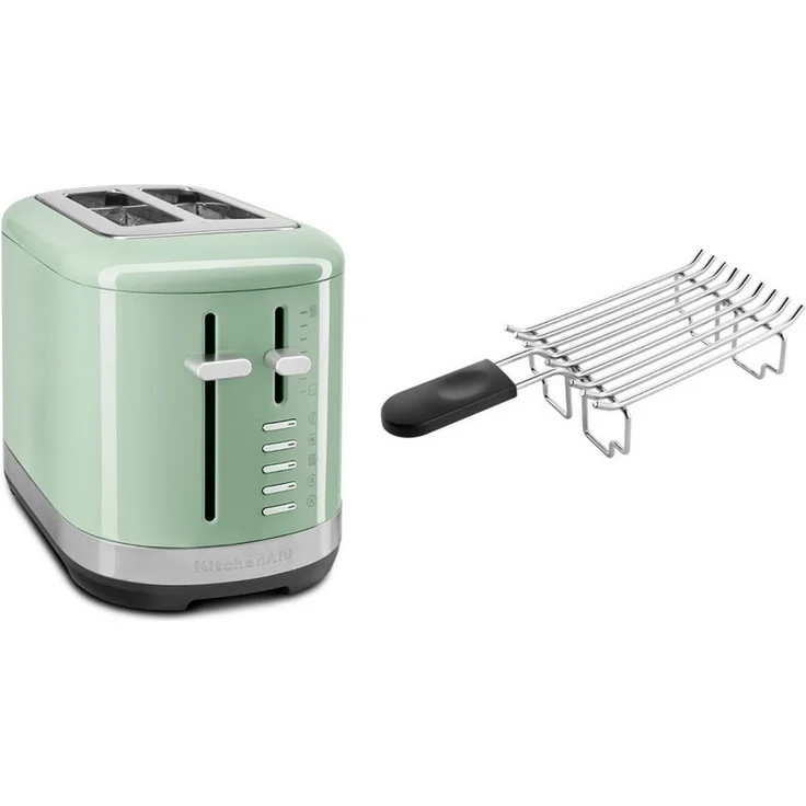 KitchenAid Toaster KitchenAid Set 2, Toaster + Brötchenaufsatz 5KMT2109, 7 Bräunungsgrade, extra breite Schlitze, manueller hoher Auswurf, Metallgehäuse, inkl. Brötchenaufsatz