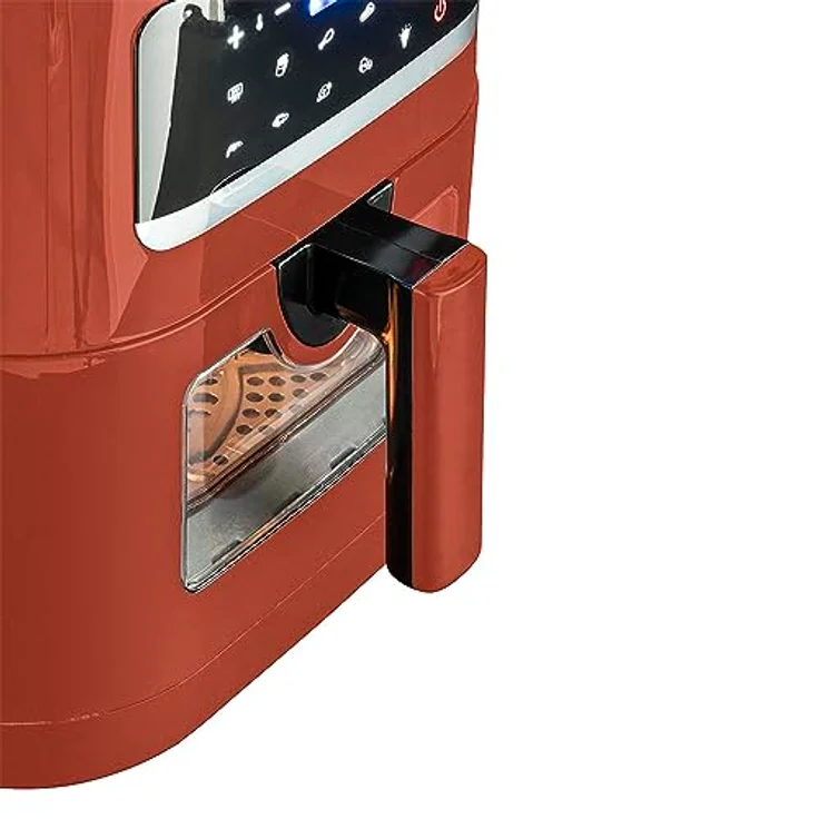 Tognana Iridea Luftfritteuse 7 L mit digitaler Anzeige, 9 voreingestellten Programmen, Antihaft-Grill und cool-touch Kunststoffkörper, apfelrot – Bild 3