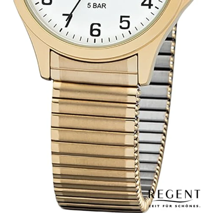 Regent Armbanduhr Damen Zugarmband 2243489, Quarzuhr, 29 mm, gelbgold – Bild 3