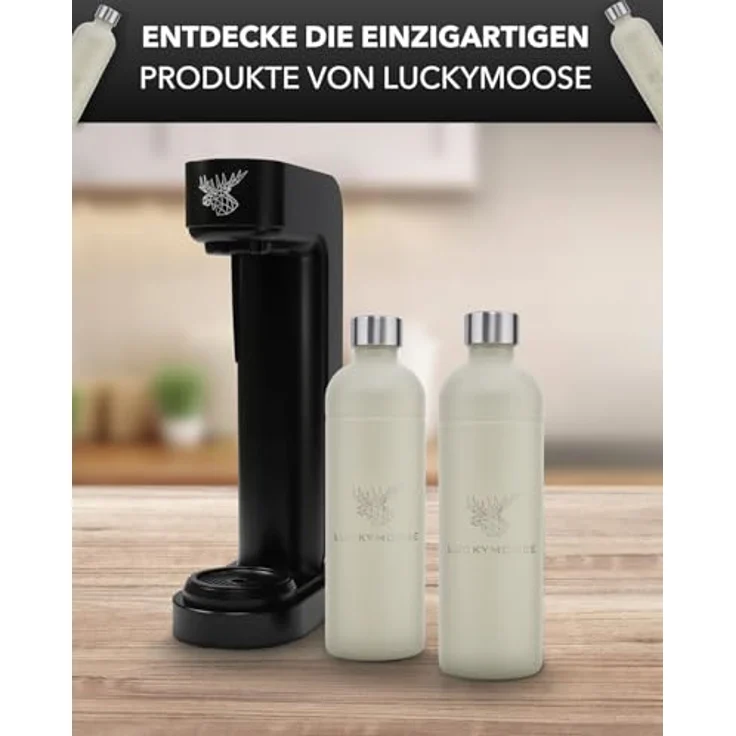 Luckymoose Wassersprudler Flasche Infinity, Spülmaschinenfest aus 304 Edelstahl, 0,75 bis 1,25 Liter, für Aarke Carbonator 3, Philips GoZero & Brita SodaOne – Bild 7