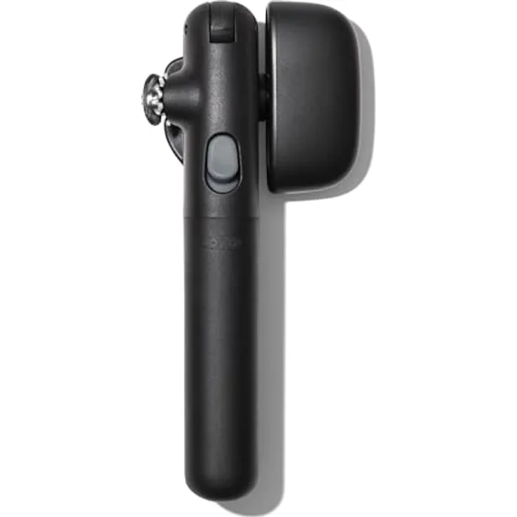 OXO Good Grips Lock & Go Dosenöffner, ergonomischer Dosenöffner mit rutschfestem Griff und Edelstahlrad für freihändige Deckelentfernung