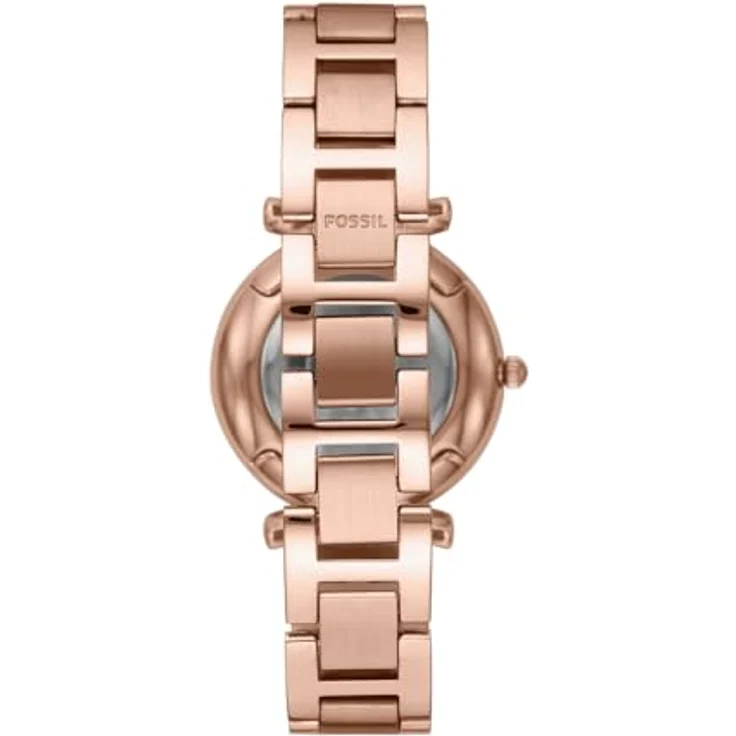 Fossil Damenuhr Carlie ES4301, Quarzwerk, 35mm Roségold Edelstahlgehäuse mit Edelstahlarmband, wasserfest bis 30m – Bild 4