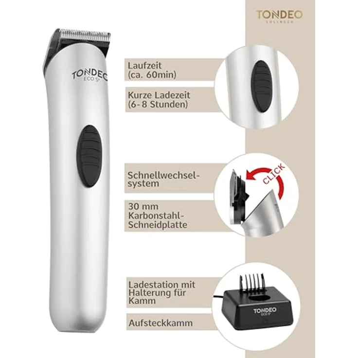 Tondeo ECO S Plus Haarschneidemaschine, silber – Bild 2