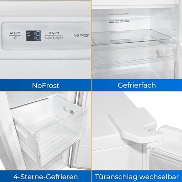 Exquisit Gefrierschrank GS5271-NF-H-010D weiss | No Frost | Nutzinhalt: 194 L | Temperaturregelung | Alarm – Bild 3