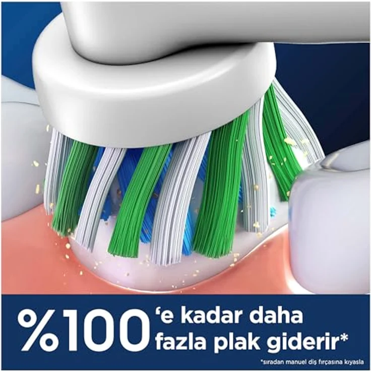 Oral-B Pro Cross Action Aufsteckbürste für elektrische Zahnbürste, X-Form und abgewinkelte Borsten, 6 Stück, Weiß – Bild 2