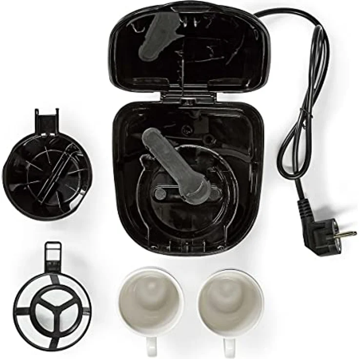 TronicXL Kleine 1-2 Tassen Kaffeemaschine + 2x Tasse + Dauer Filter I Mini Kaffee Maschine I Kompakt Filterkaffee Filterkaffeemaschine schwarz – Bild 4