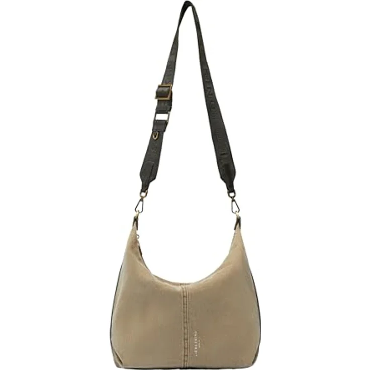 Liebeskind Berlin Schultertasche Hobo Bag M, Beige Baumwolle, 36 cm breit, abnehmbarer und verstellbarer Schulterriemen – Bild 1