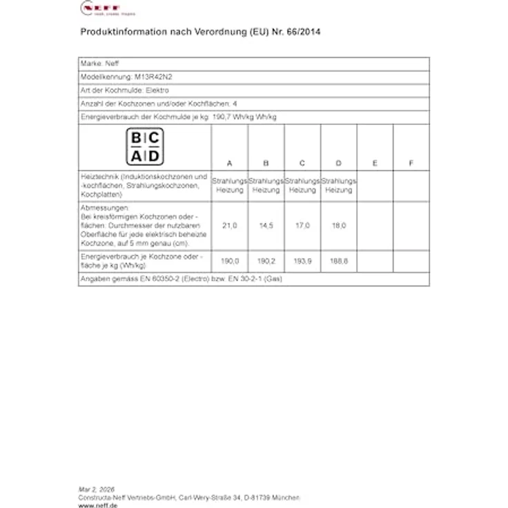 Neff M13R42N2 (MR 1342 N), Kochfeld, Autark nein, Betriebsart elektrisch – Bild 8