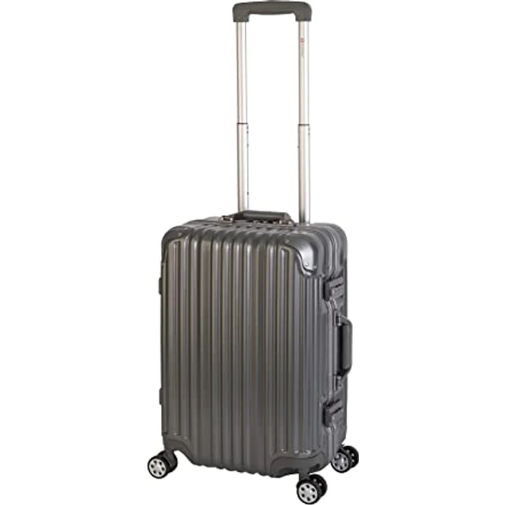 Travelhouse London Koffer Grau S-55cm Bordkoffer Alu-Rahmen Polykarbonat Hartschale TSA Zahlenschloss Handgepäck 47L – Bild 1