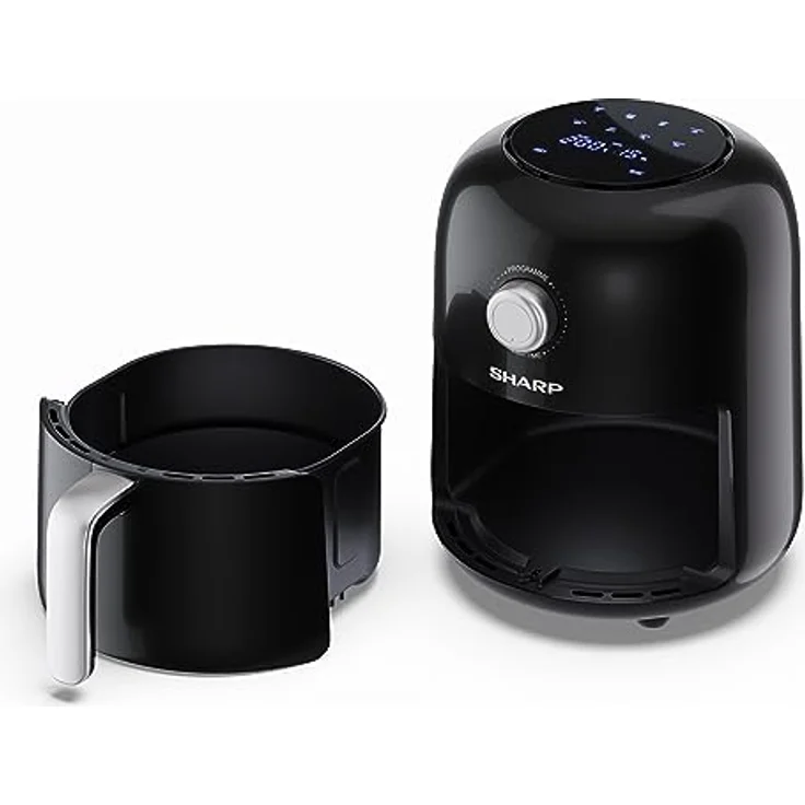 SHARP AF-GS404AE-B Heißluftfritteuse 4L mit halbdigitaler Steuerung – Touchdisplay Funktion, 8 Programme, 1300W, Schwarz, Backen ohne Öl – Bild 4