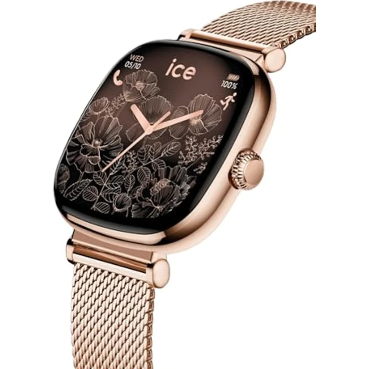 ICE-WATCH ICE smart SQ 2.0, Smart Watch mit 1,20-Zoll-AMOLED-Display, GPS, Herzfrequenzmesser, roségold Edelstahlarmband – Bild 4