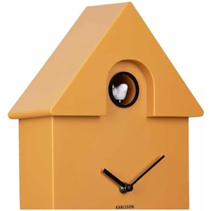 Karlsson Kuckucksuhr Modern Cuckoo, Wanduhr in Gelb, rechteckig, 8.5x21.5x41cm, Thermoplast, ideal für Wohnzimmer – Bild 2