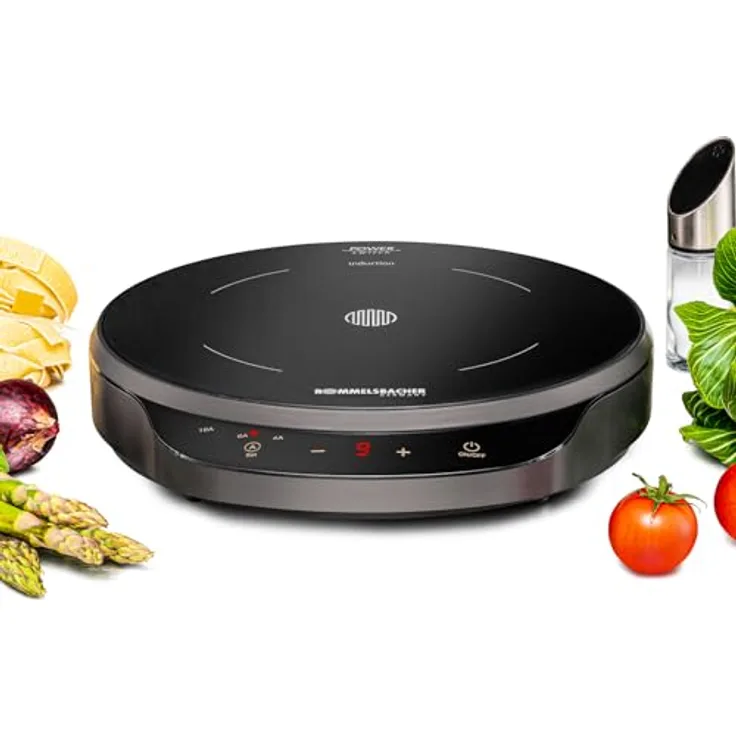 Rommelsbacher Einzelkochplatte CTA 1800/IN, Induktion, kompakt & platzsparend, 9 Leistungsstufen, POWER Switch, bedarfsgerechte Strombegrenzung