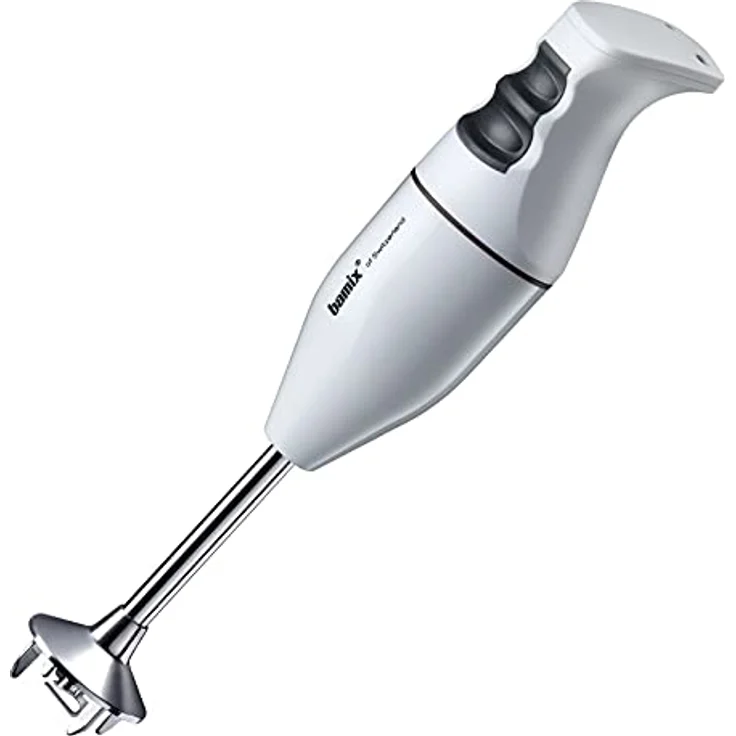 bamix Stabmixer Set EO140 CLASSIC inkl. Multifunktionsmesser aus Edelstahl, 140 Watt, 2-Stufen, Made in Switzerland, Weiß/Schwarz – Bild 2