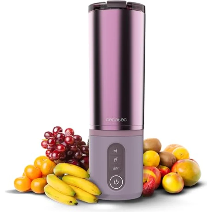 Cecotec Power Titanium Shake2Go, Tragbarer Smoothie Maker mit 180 W, 600 ml BPA-freiem Metallbecher, 3 Programme, USB-C, Anti-Blockier-Design – Bild 1