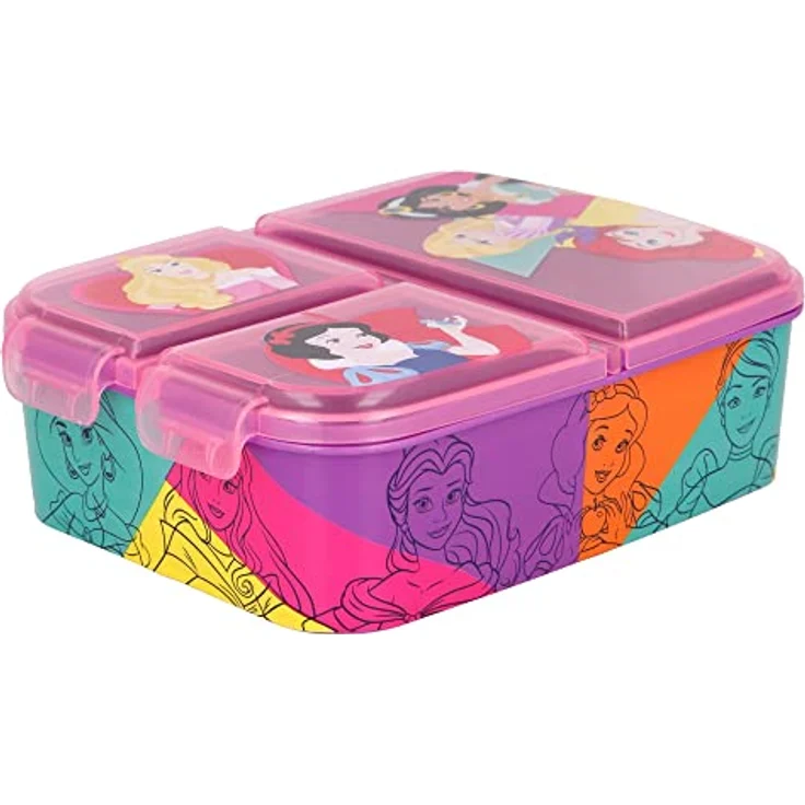Stor PRINCESAS Disney |Brotdose mit 3 Fächern für Kinder - Kinder-Lunchbox - Snackbox - Dekorierte Lunchbox, Estándar – Bild 2