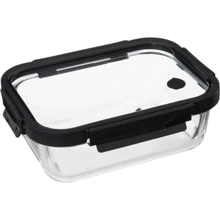 5five Simply Smart | Glasbehälter - 1,3L - Schwarz - Luftdicht - Stylische Küchenaufbewahrung – Bild 1