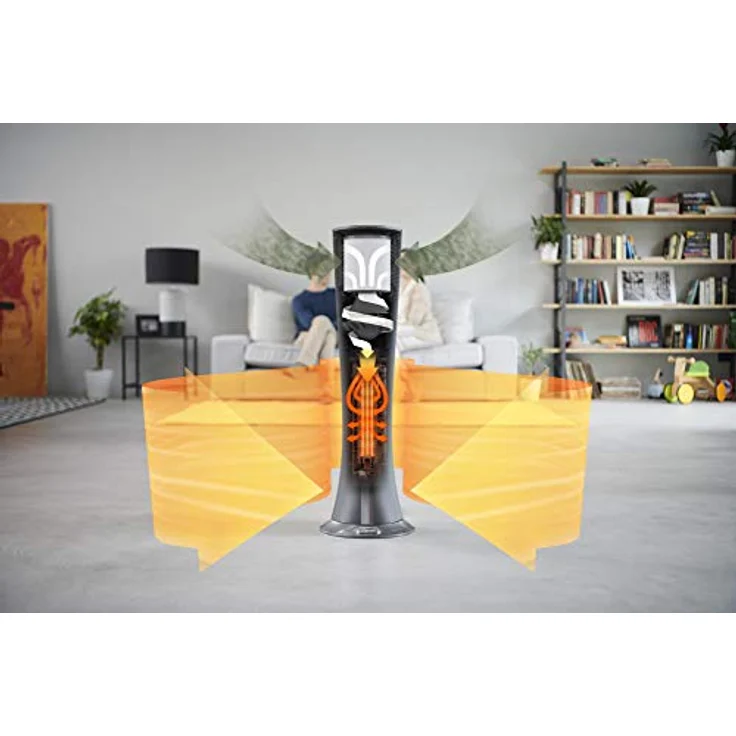 De'Longhi HFX85W20C Heizlüfter, Luftreiniger und Ventilator, 3-in-1-Produkt, LED-Display, 2000 W, für 60 Kubikmeter, Kunststoff – Bild 2