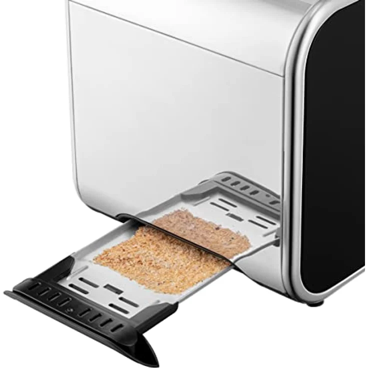 Russell Hobbs Toaster [für 2 Scheiben] Distinctions Edelstahl Schwarz (extra breite Toastschlitze, inkl.Brötchenaufsatz, 6 Bräunungsstufen + Auftau-&Aufwärmfunktion, Lift&Look-Funktion, 1600W)26430-56 – Bild 4