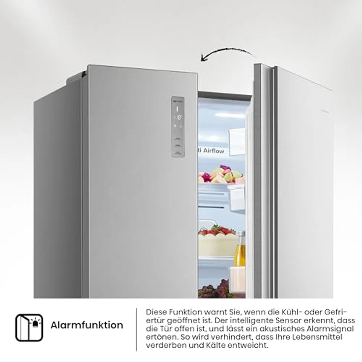 Hisense RS677N4BID Side-by-Side-Kühlschrank, freistehend, edelstahl, Energieklasse D – Bild 8
