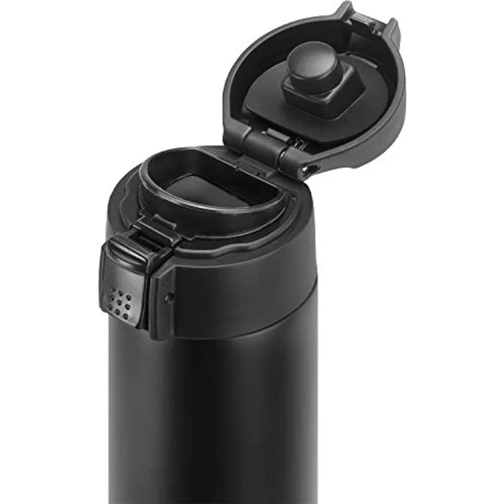 ZWILLING Thermo Thermoflasche, Reisebecher, Doppelwandisolierung, Sicherheitsverschluss, 450 ml, Höhe: 22,8 cm, Schwarz – Bild 2