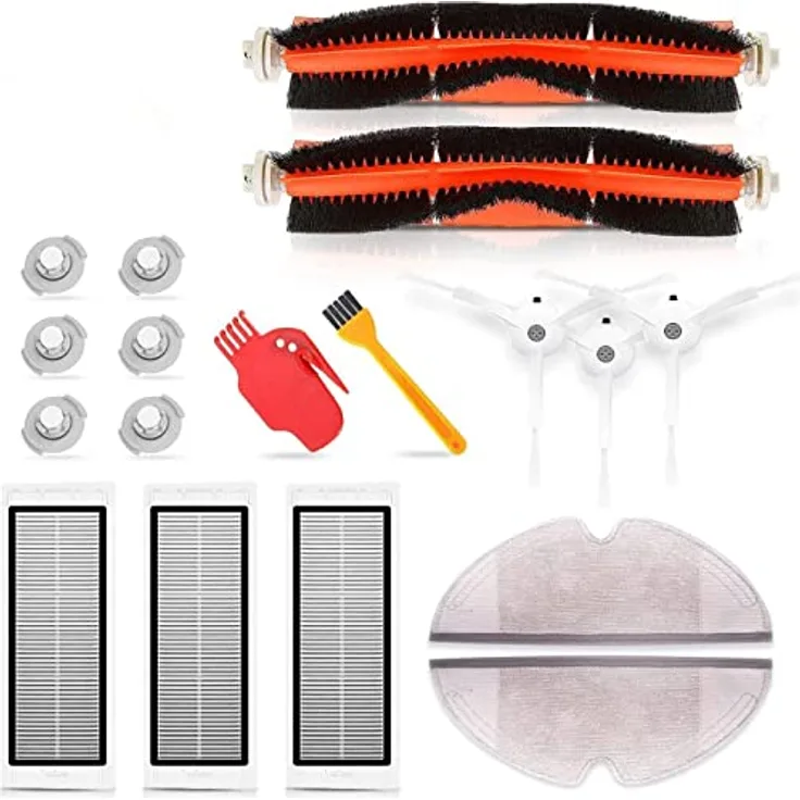 CoolGadget Ersatzteile Bürstenset Filterset für Xiaomi Roborock S5 S6 S50 S55 S60 T4 [Effektive Reinigung, 18 Teile Set]