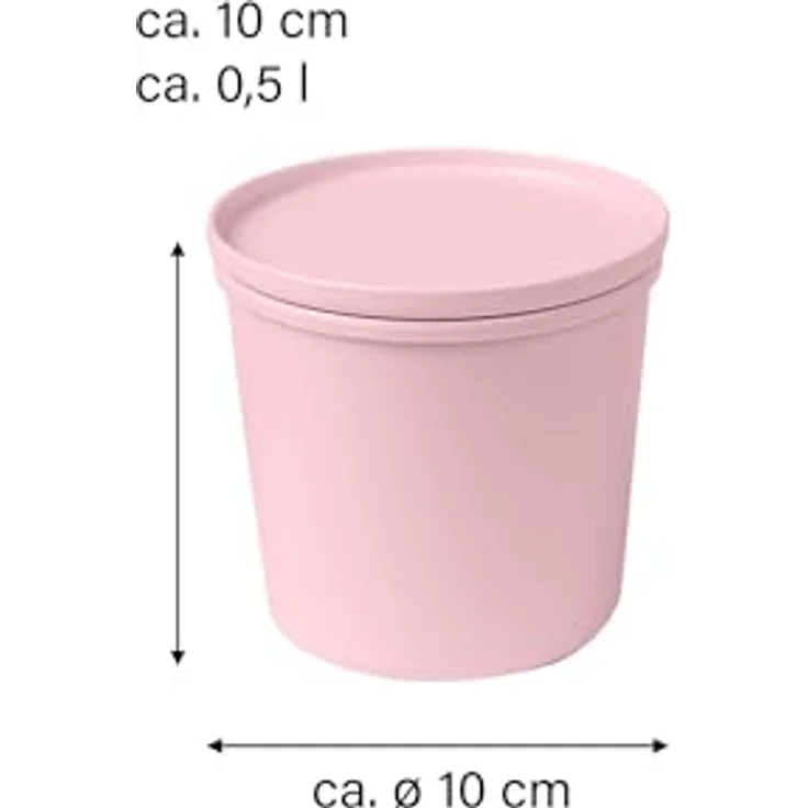 AWAVE Frischhaltedose rund mit Deckel, luftdicht, 500 ml, rosé, aus recycelten PET-Flaschen, für Mehrweggebrauch – Bild 5