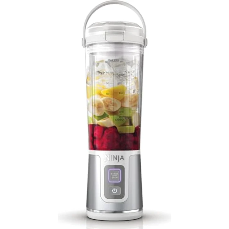 Ninja Blast Tragbarer Mixer / Blender / Smoothie Maker, 530ml Becher, Auslaufsicherer Deckel, Leistungsstarker Mini Standmixer, Kabellos & Wiederaufladbar, Zerkleinert Eis & Obst, Weiß, BC151EUWH – Bild 1