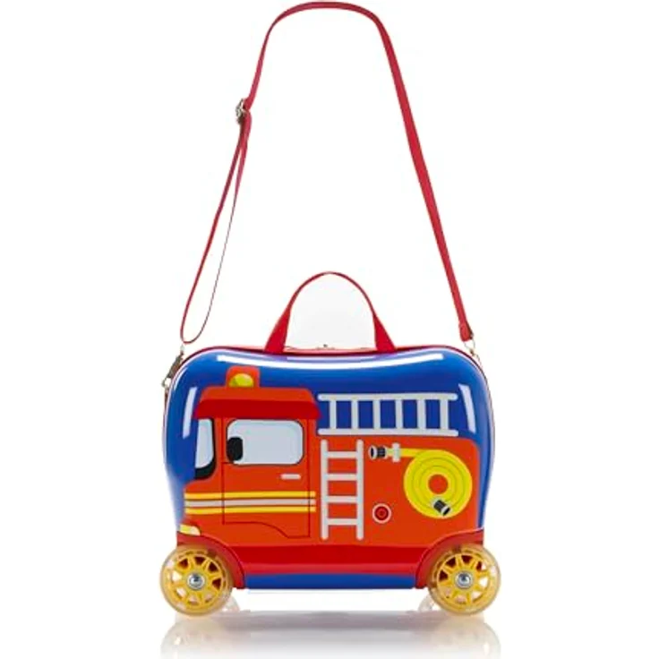 Heys Kinderkoffer Kids Ride-On Luggage, 16 cm, 4 Rollen, Marienkäfer, Feuerwehrauto, königliche Kutsche, Rennwagen, Polycarbonat-Verbundwerkstoff, bis zu 110 Pfund, bunte Lichter, abnehmbarer Riemen, 2 kg, Handgepäckzulassung – Bild 2