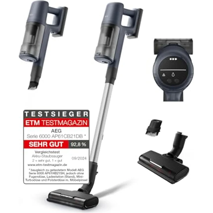 AEG 6000 Akku-Staubsauger / Kabellos / Bis zu 99 % Staubaufnahme / 40 min Laufzeit / AP61CB21DB – Bild 1
