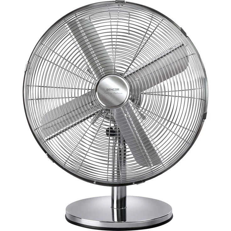 Sencor Fan of SFE 4040SL, Tischventilator mit 40 cm Flügeldurchmesser, automatischer 90° Drehung und 3 Geschwindigkeitsstufen, Silber